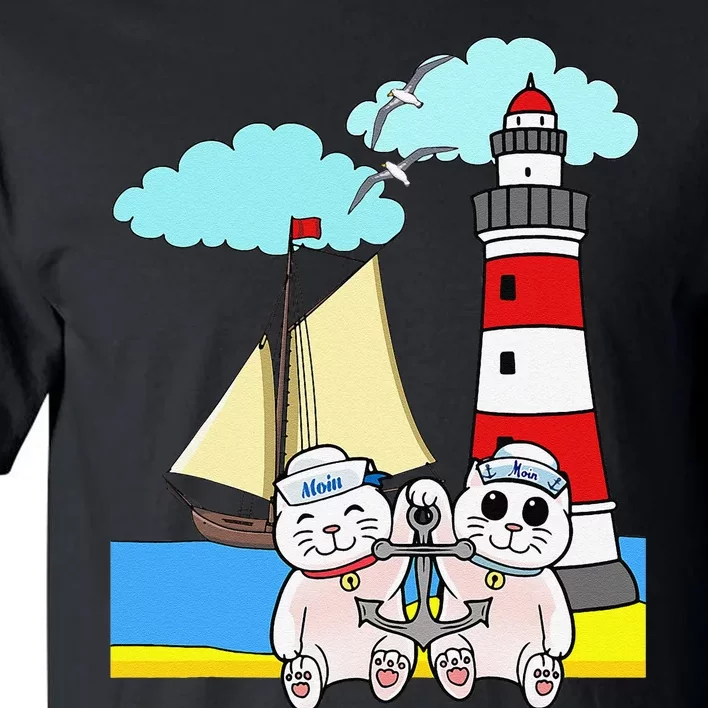 Funny Funny Sailors Cats Maritime Children Anchor Tall T-Shirt