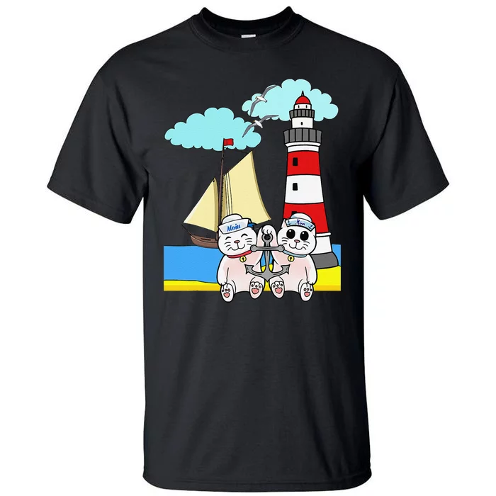 Funny Funny Sailors Cats Maritime Children Anchor Tall T-Shirt