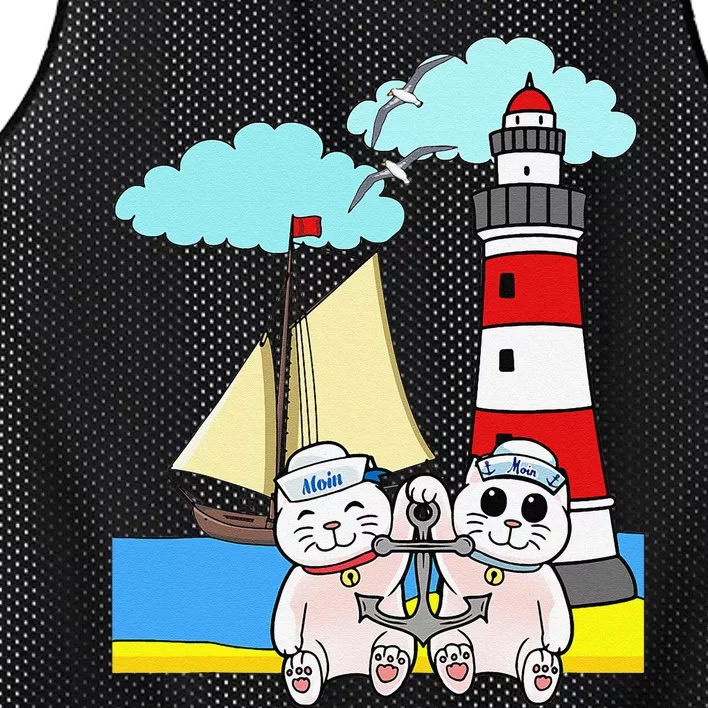 Funny Funny Sailors Cats Maritime Children Anchor Mesh Reversible Basketball Jersey Tank