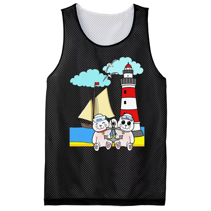 Funny Funny Sailors Cats Maritime Children Anchor Mesh Reversible Basketball Jersey Tank