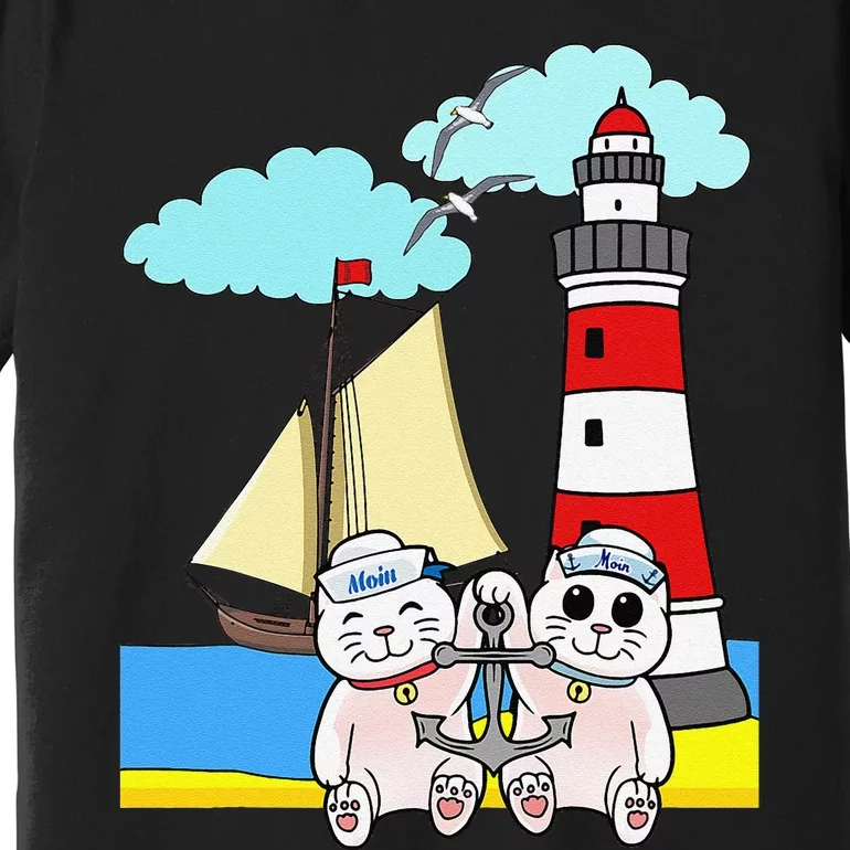 Funny Funny Sailors Cats Maritime Children Anchor Premium T-Shirt