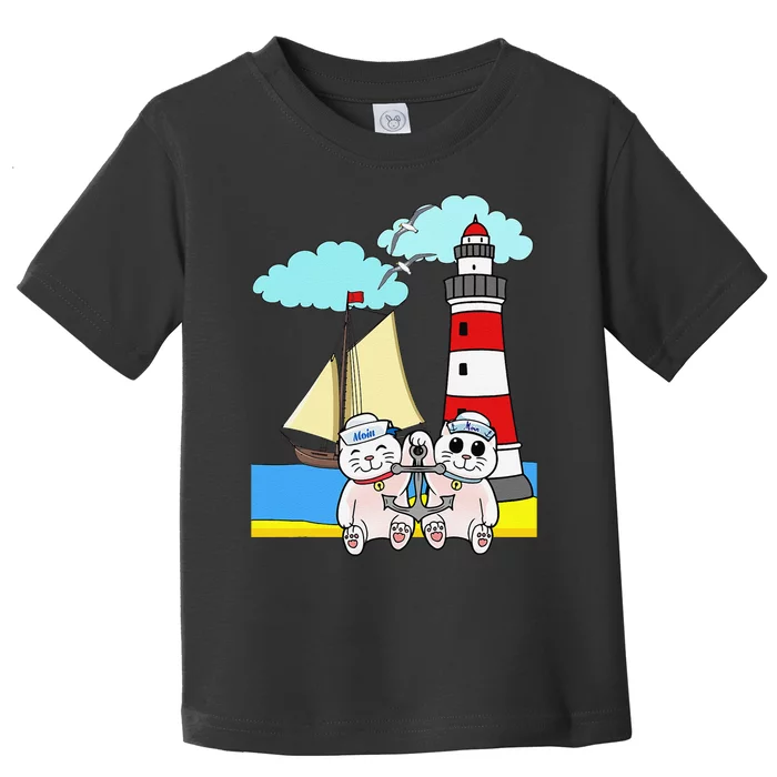 Funny Funny Sailors Cats Maritime Children Anchor Toddler T-Shirt