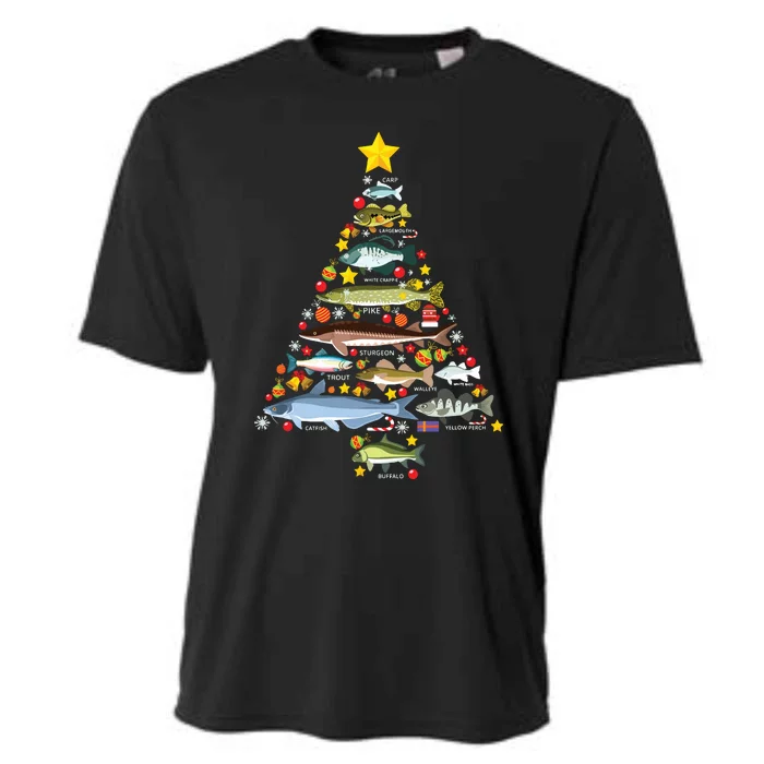 Freshwater Fish Species Christmas Tree Fishing Xmas Cooling Performance Crew T-Shirt