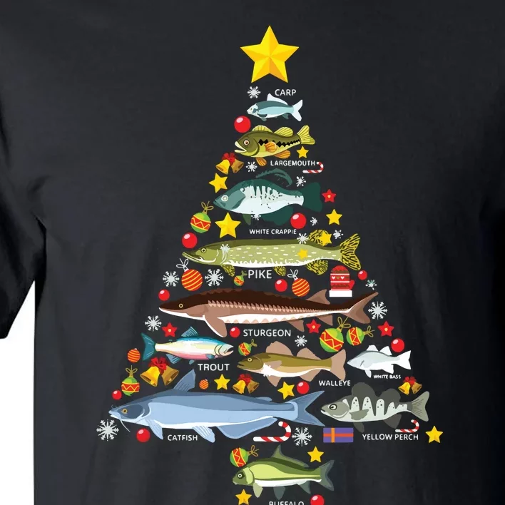 Freshwater Fish Species Christmas Tree Fishing Xmas Tall T-Shirt