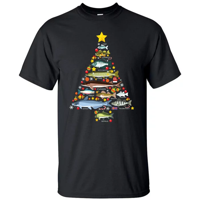 Freshwater Fish Species Christmas Tree Fishing Xmas Tall T-Shirt