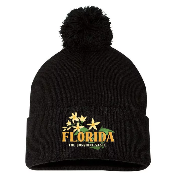 Florida FL Sunshine State Pom Pom 12in Knit Beanie