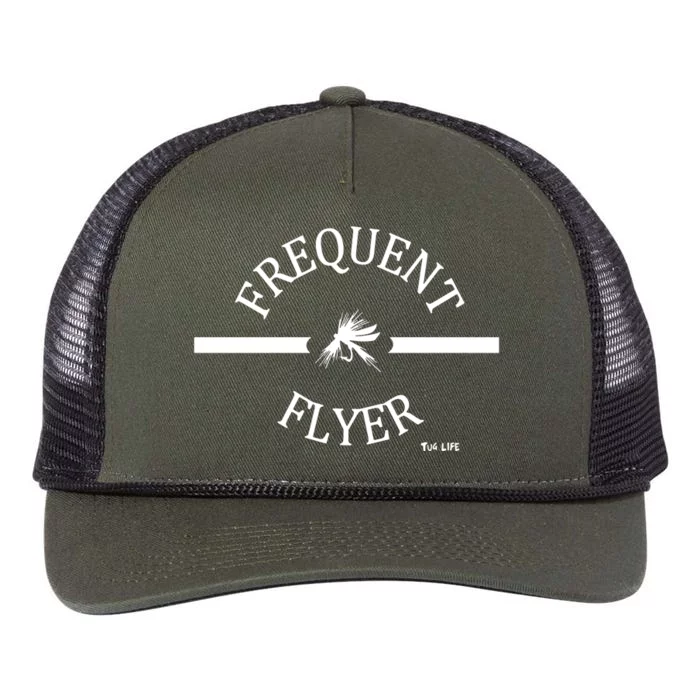 Frequent Flyer Trout Flies Fishing Life Retro Rope Trucker Hat Cap