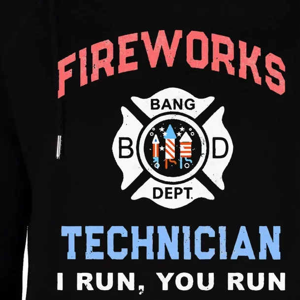 Funny FIREWORKS TECHNICIAN America Firefighter Pyro Expert Womens Funnel Neck Pullover Hood