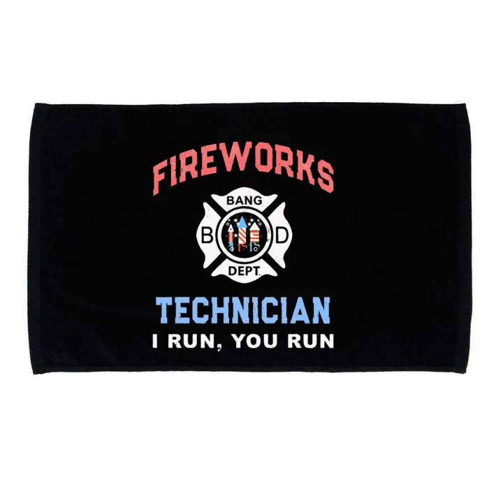 Funny FIREWORKS TECHNICIAN America Firefighter Pyro Expert Microfiber Hand Towel