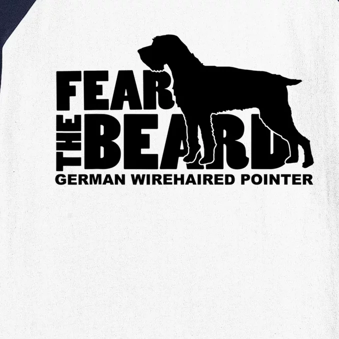 Funny Fear The Beard Gift Funny German Wirehaired Pointer Gift Baseball Sleeve Shirt