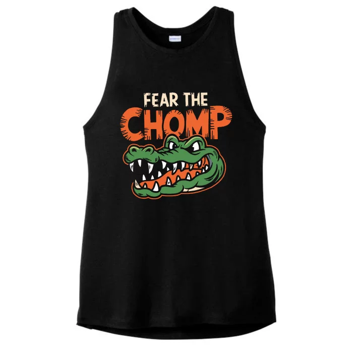 Florida Fear The Chomp Gator Ladies Tri-Blend Wicking Tank