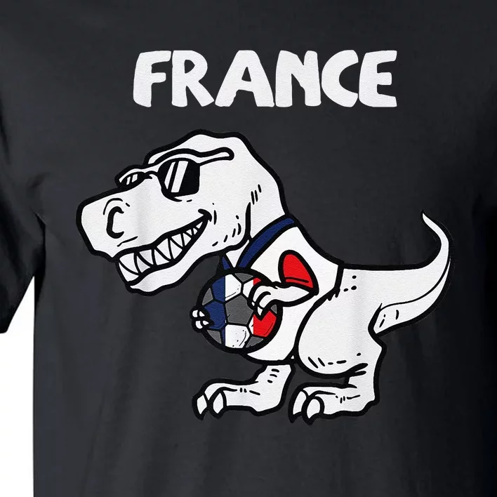 Funny France Trex Dino French Flag Soccer Fan Tall T-Shirt