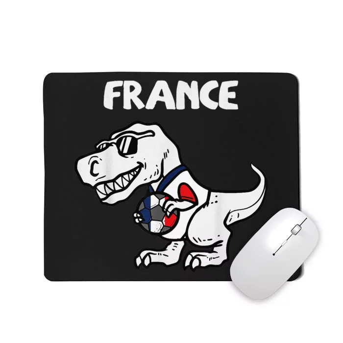 Funny France Trex Dino French Flag Soccer Fan Mousepad