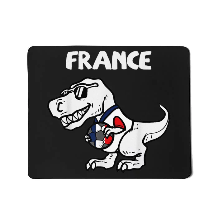 Funny France Trex Dino French Flag Soccer Fan Mousepad