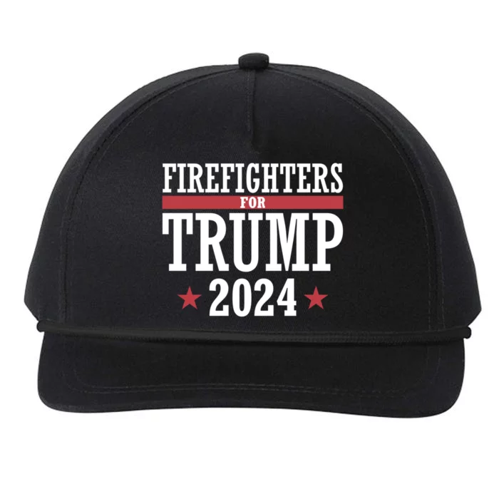 Firefighters For Trump 2024 President Republican Firefighter Snapback Five-Panel Rope Hat