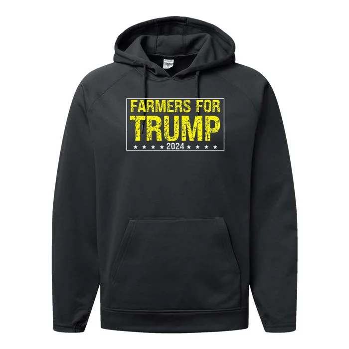 Farmers For Trump 2024 Performance Fleece Hoodie