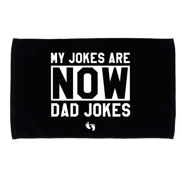 Funny First Time Dad Funny Gift New Father Dad Jokes Gift Microfiber Hand Towel