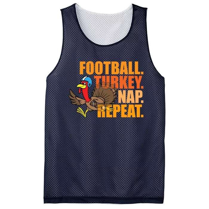 Funny Football Turkey Nap Repeat Thanksgiving Mesh Reversible Basketball Jersey Tank