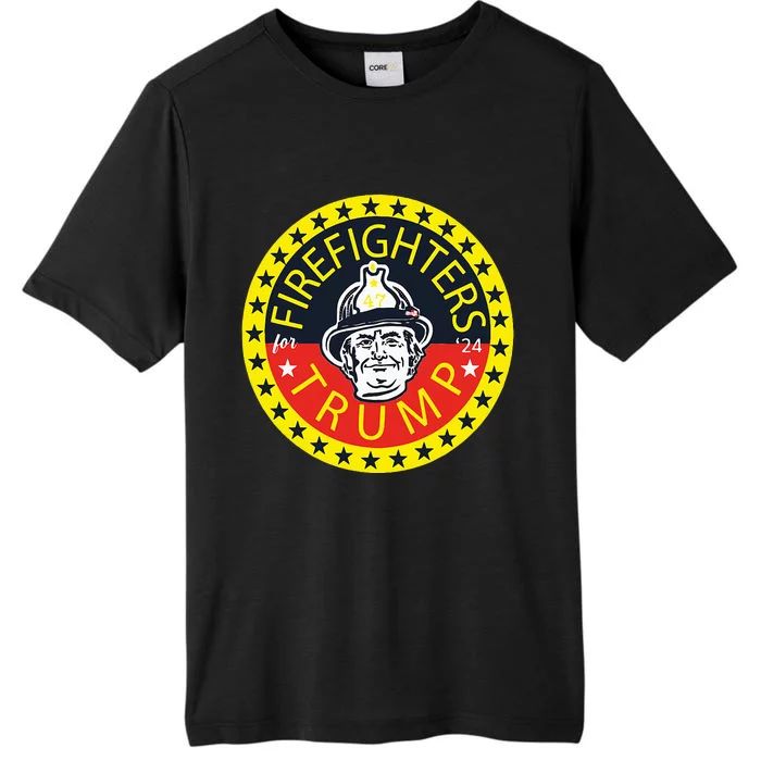 Firefighters For Trump 2024 Funny Trump ChromaSoft Performance T-Shirt