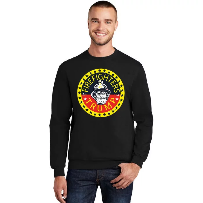 Firefighters For Trump 2024 Funny Trump Tall Sweatshirt