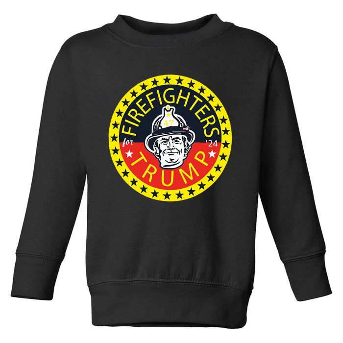 Firefighters For Trump 2024 Funny Trump Toddler Sweatshirt