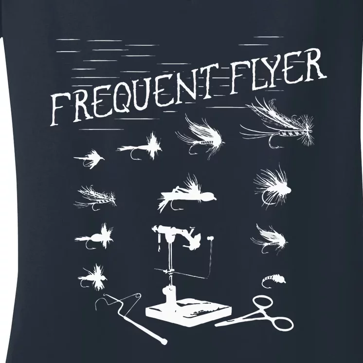 Fly Fishing Tying Funny Fisherman Christmas Fathers Day Gift Women's V-Neck T-Shirt