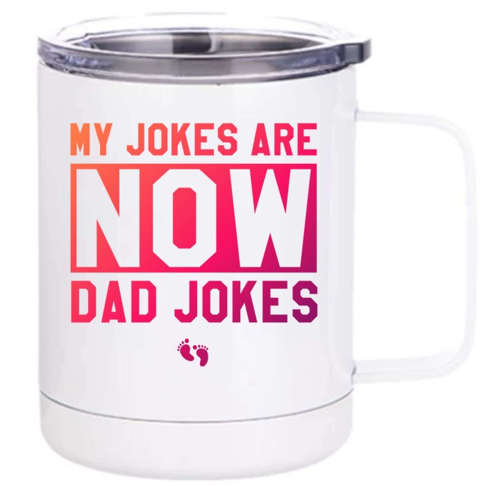 Funny First Time Dad Funny Gift New Father Dad Jokes Gift Front & Back 12oz Stainless Steel Tumbler Cup