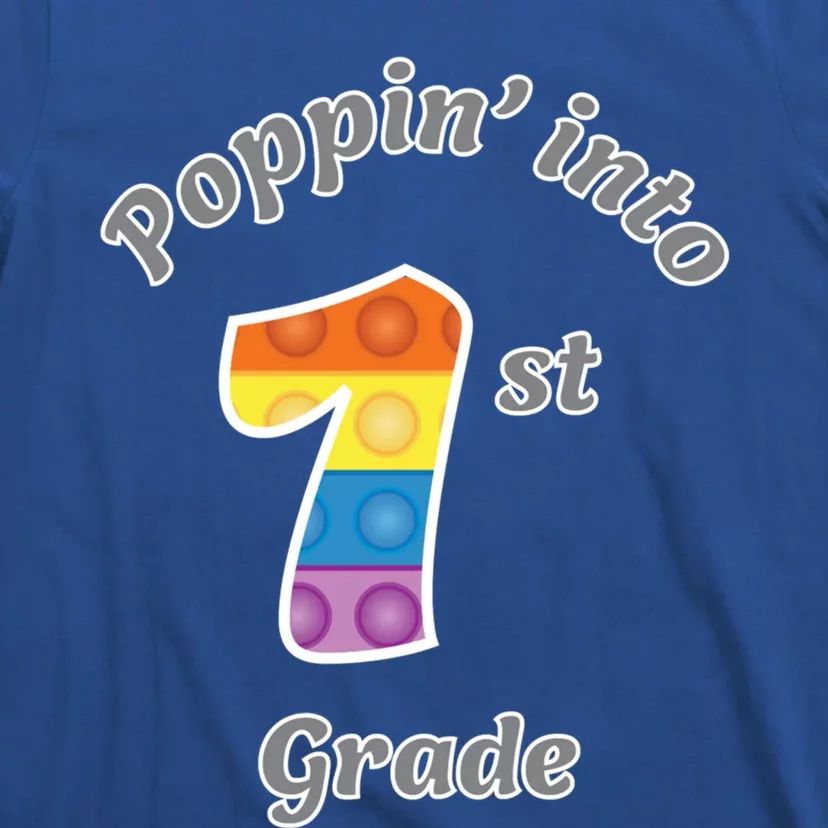 Funny Fidget Toy Poppin Into 1st Grade Poppin Funny Gift T-Shirt