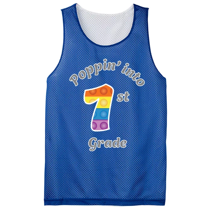 Funny Fidget Toy Poppin Into 1st Grade Poppin Funny Gift Mesh Reversible Basketball Jersey Tank