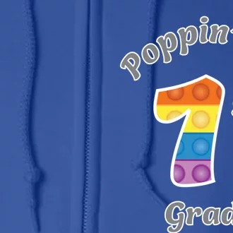 Funny Fidget Toy Poppin Into 1st Grade Poppin Funny Gift Full Zip Hoodie