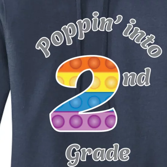 Funny Fidget Toy Poppin Into 2nd Grade Poppin Great Gift Women's Pullover Hoodie