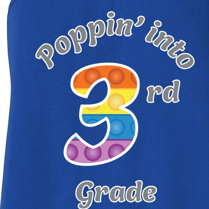 Funny Fidget Toy Poppin Into 3rd Grade Poppin Gift Women's Racerback Tank