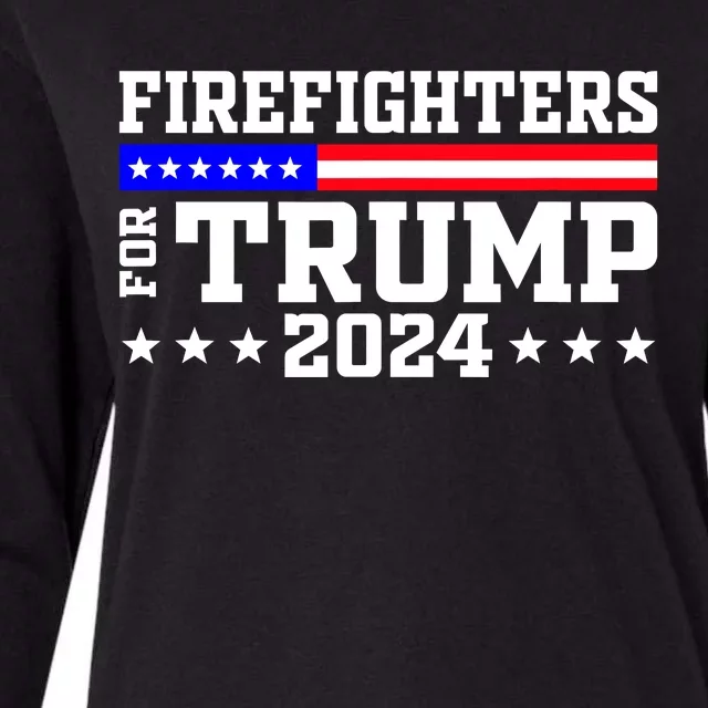 Firefighters For Trump 2024 President Republican Firefighter Womens Cotton Relaxed Long Sleeve T-Shirt