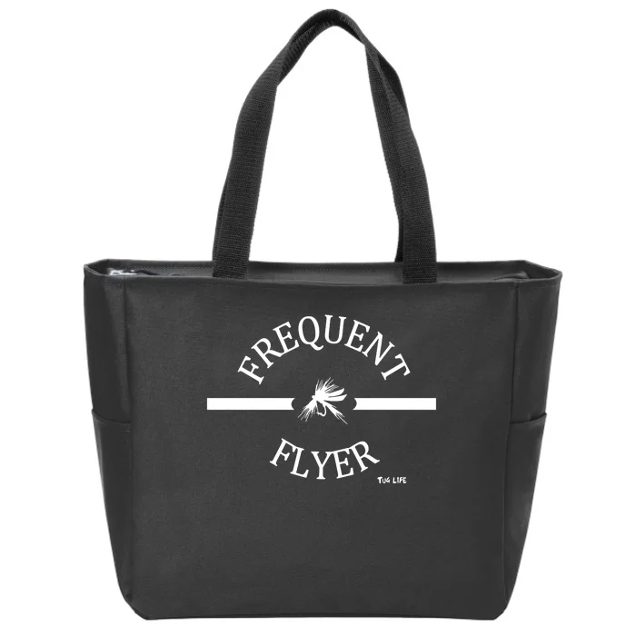 Frequent Flyer Trout Fly Fishing Funny Zip Tote Bag