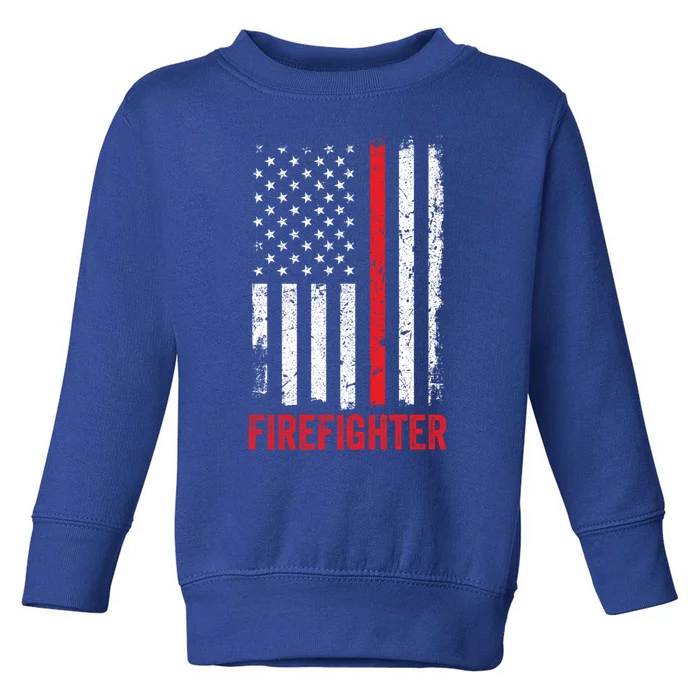 Firefighter Flag Thin Red Line Fire Fire Rescue Great Gift Toddler Sweatshirt