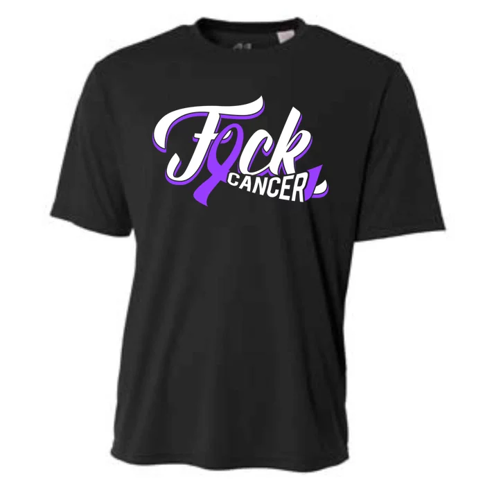 Funny Fuck Testicular Cancer Awareness Gift Cancer Warrior Meaningful Gift Cooling Performance Crew T-Shirt