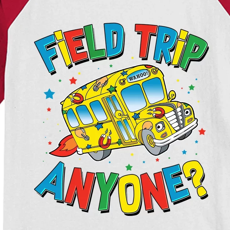 Funny Field Trip Anyone Kids Colorblock Raglan Jersey