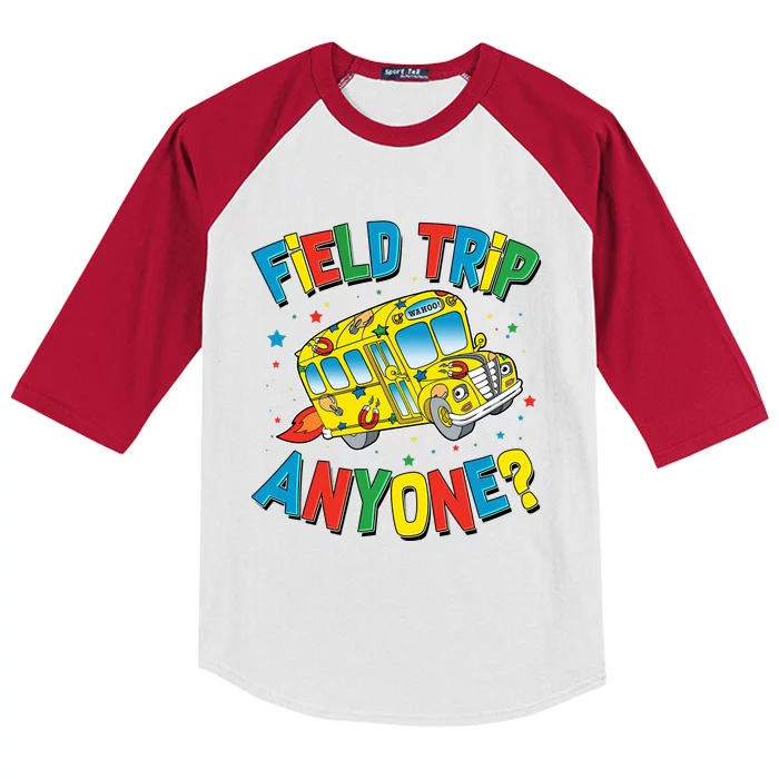 Funny Field Trip Anyone Kids Colorblock Raglan Jersey