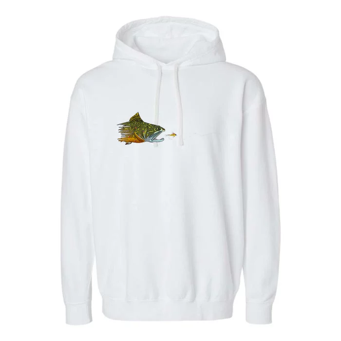 Funny Fly Tying Fisherman Fly Fishing Brook Trout Dry Gift Garment-Dyed Fleece Hoodie