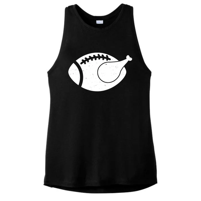 Funny Football Turkey Thanksgiving Sports Fan Ladies Tri-Blend Wicking Tank