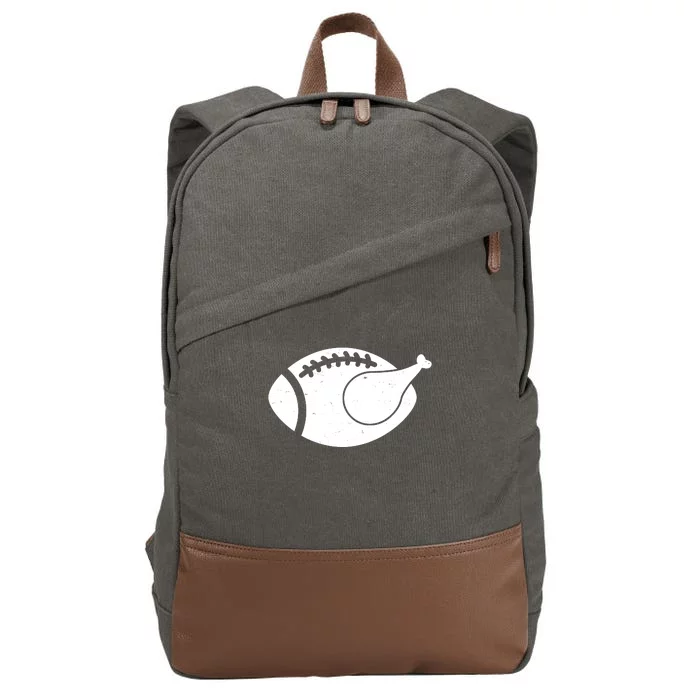 Funny Football Turkey Thanksgiving Sports Fan Cotton Canvas Backpack