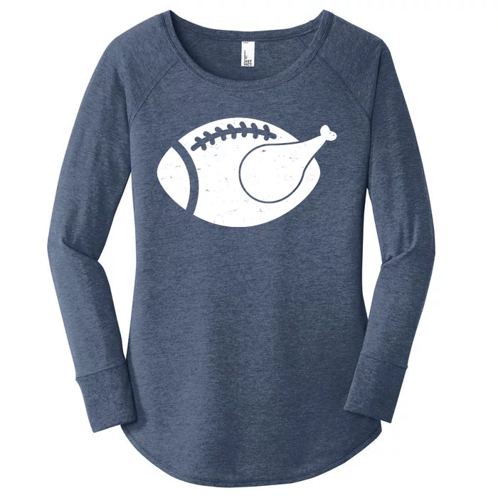 Funny Football Turkey Thanksgiving Sports Fan Women's Perfect Tri Tunic Long Sleeve Shirt