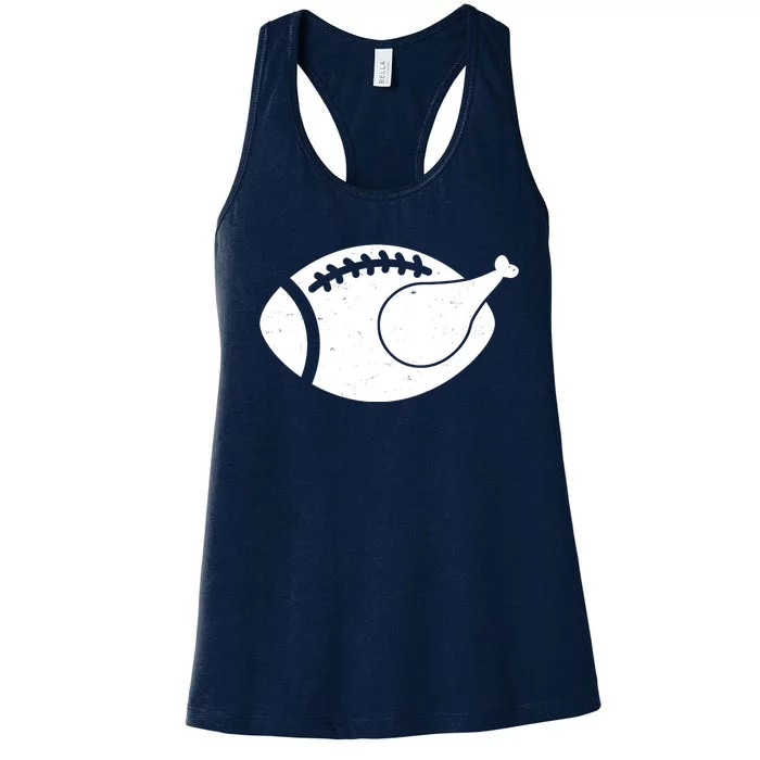 Funny Football Turkey Thanksgiving Sports Fan Women's Racerback Tank