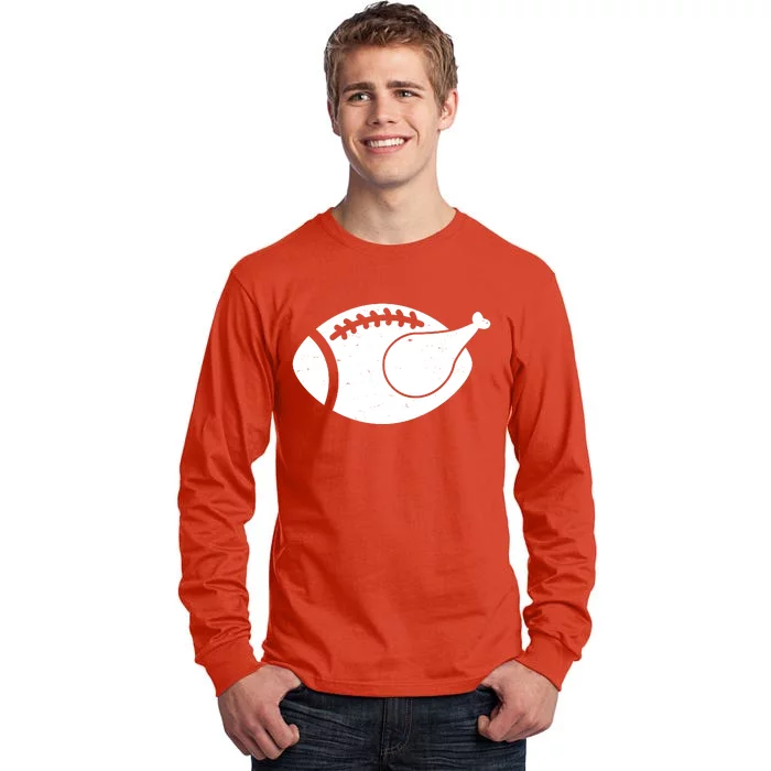 Funny Football Turkey Thanksgiving Sports Fan Tall Long Sleeve T-Shirt