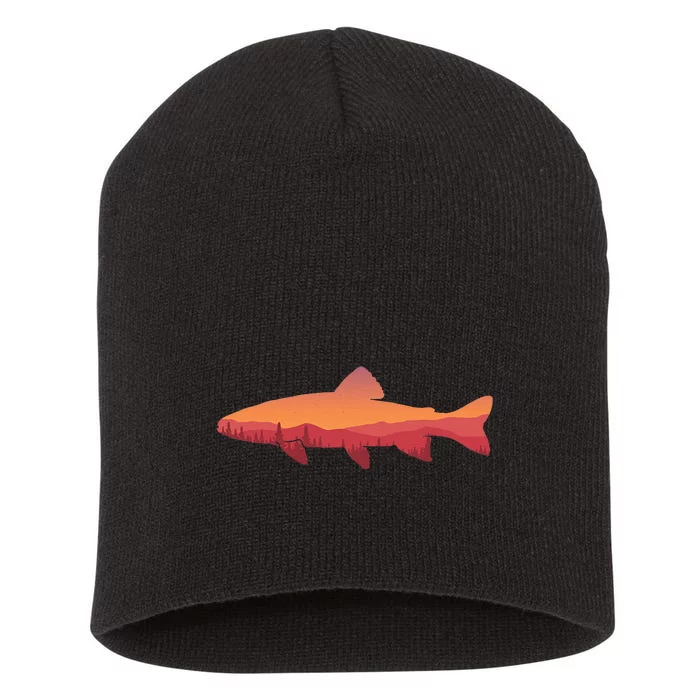 Fly Fishing Trout Fishing Fishing Lover Short Acrylic Beanie