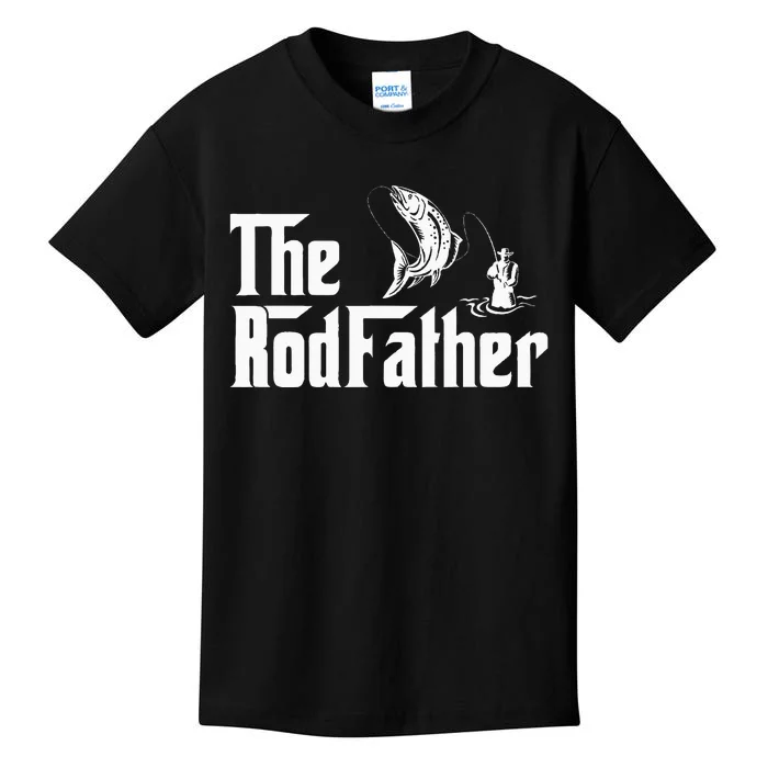 Funny Fishing The Rodfather Fisherman Graphic Kids T-Shirt