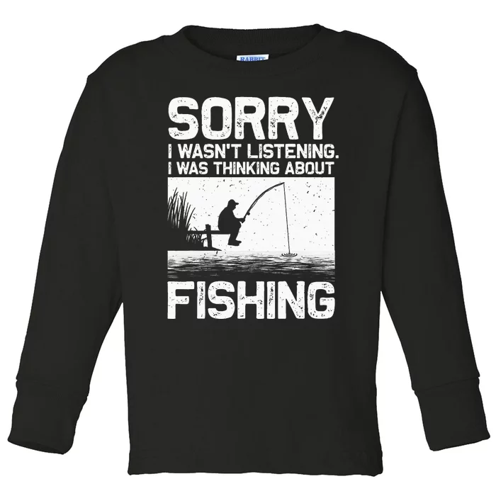 Funny Fishing Trout Bass Fisherman Vacation Toddler Long Sleeve Shirt