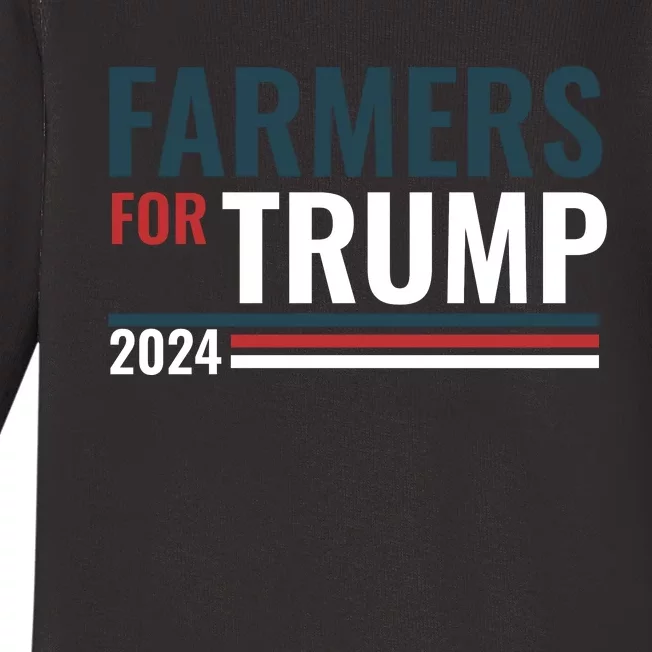 Farmers For Trump 2024 Baby Long Sleeve Bodysuit