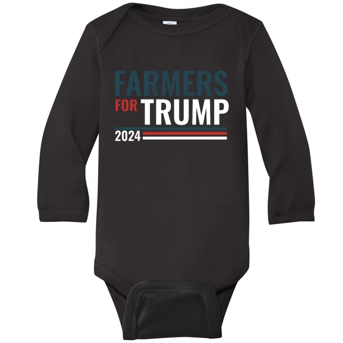 Farmers For Trump 2024 Baby Long Sleeve Bodysuit