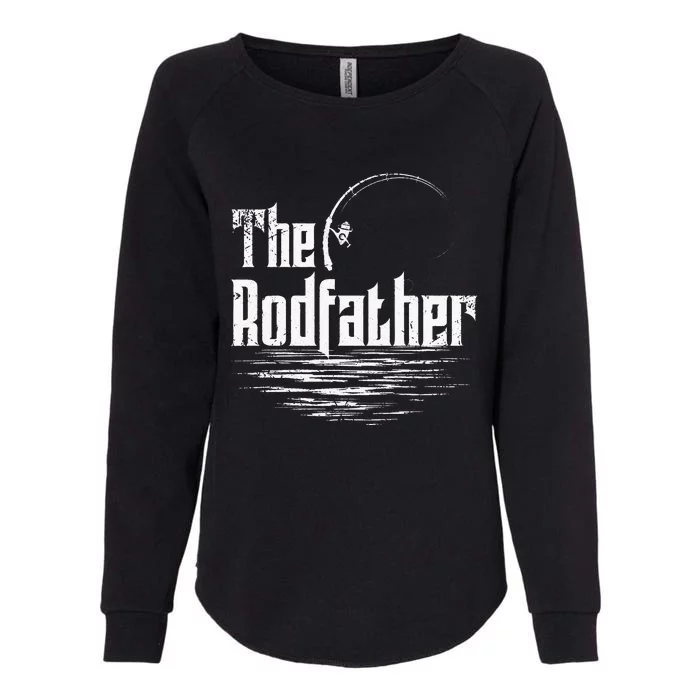 Funny Fishing The Rodfather Womens California Wash Sweatshirt